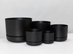 Black Self-Watering Pots 170mm - Recycled Plastic 8 Black Self-Watering Pots 170mm - Recycled Plastic -Plants in a Box Sales Shop MrKitlyRange Black01